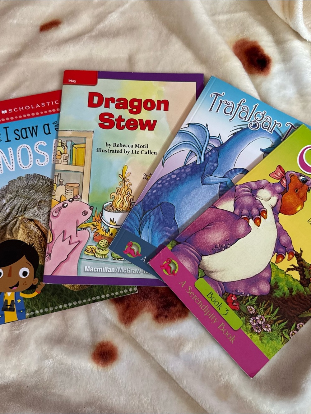 Lot of 4 Scholastic Dragon/Dino Books Paperback Kids Books